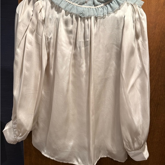 The Great The Ruffled Tuxedo Top Silver/Icy Blue NWOT - Picture 3 of 6